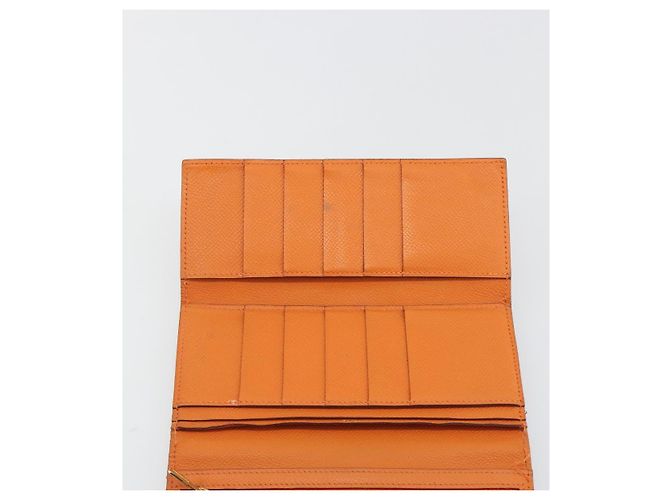 Hermès HERMES Bearn Dupri Long Wallet Leather Orange Gold - vista 15
