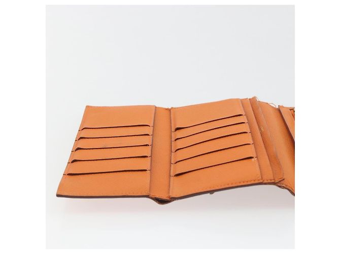 Hermès HERMES Bearn Dupri Long Wallet Leather Orange Gold - vista 21