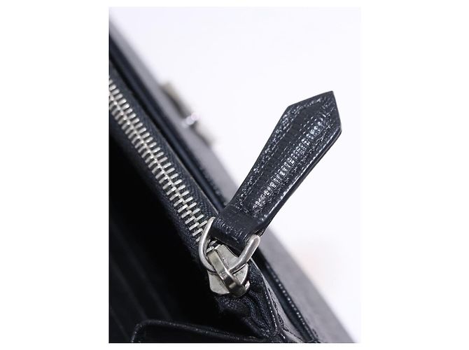 FENDI Karito Chain Shoulder Wallet Leather Black Silver 8M0346 - vista 21