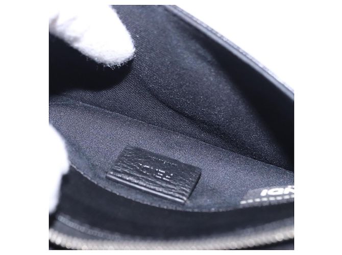 FENDI Karito Chain Shoulder Wallet Leather Black Silver 8M0346 - vista 23