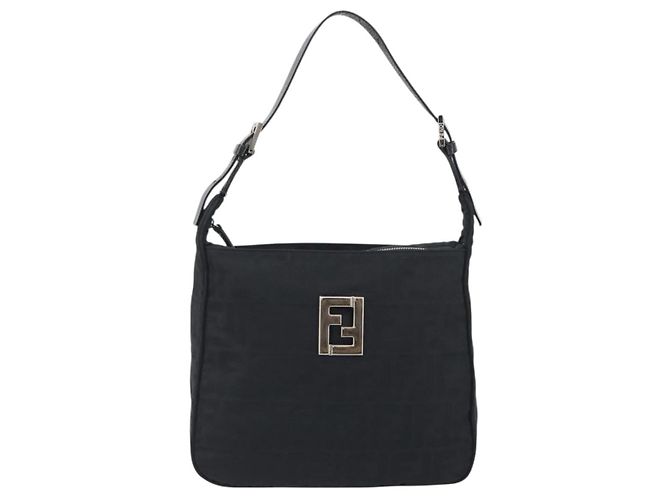 FENDI Zucca Canvas Shoulder Bag Black - vista 13