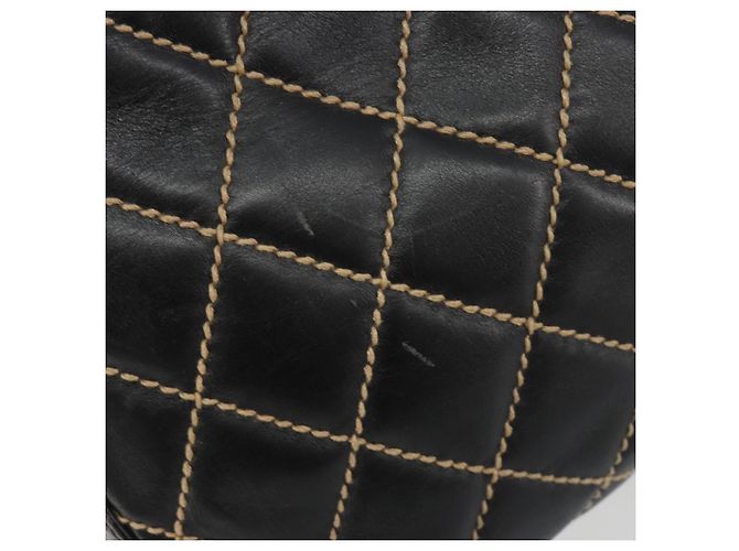 CHANEL Wild Stitch Hand Bag Leather Black CC - vista 16