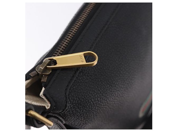 GUCCI Shoulder Bag Leather Black Gold Tone 523588 - vista 14