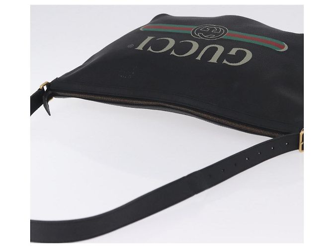 GUCCI Shoulder Bag Leather Black Gold Tone 523588 - vista 6