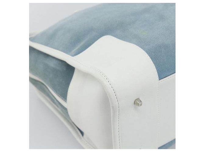 LOEWE Amazona 30 Hand Bag Suede Light Blue Silver - vista 14