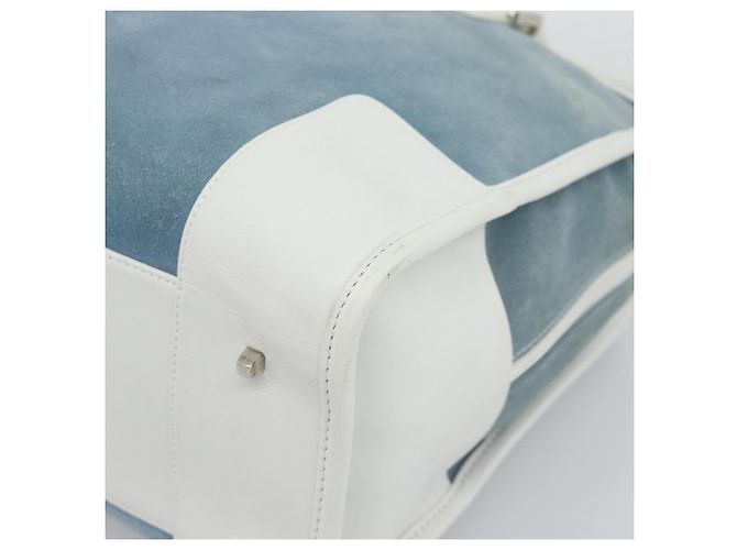 LOEWE Amazona 30 Hand Bag Suede Light Blue Silver - vista 15