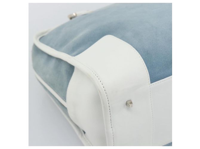 LOEWE Amazona 30 Hand Bag Suede Light Blue Silver - vista 16