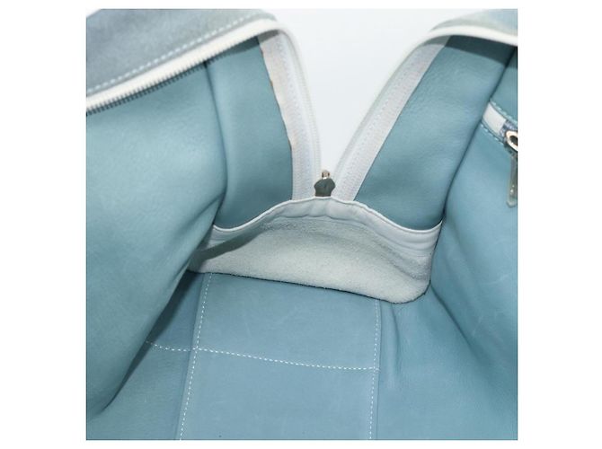 LOEWE Amazona 30 Hand Bag Suede Light Blue Silver - vista 20
