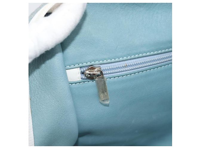 LOEWE Amazona 30 Hand Bag Suede Light Blue Silver - vista 21