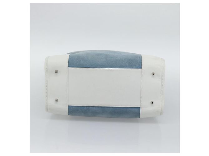 LOEWE Amazona 30 Hand Bag Suede Light Blue Silver - vista 5
