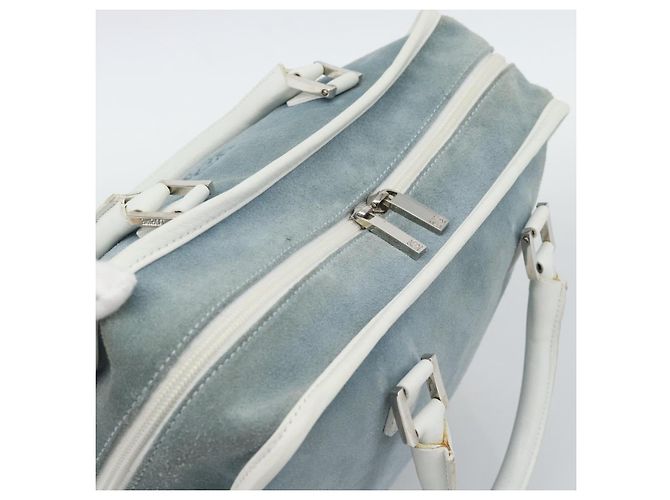 LOEWE Amazona 30 Hand Bag Suede Light Blue Silver - vista 6