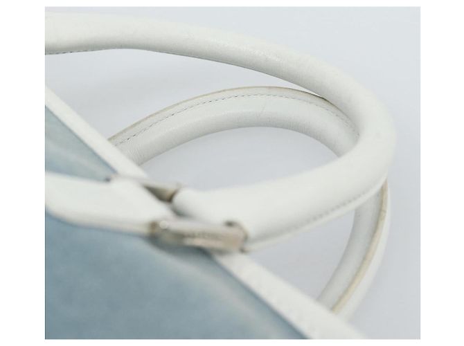 LOEWE Amazona 30 Hand Bag Suede Light Blue Silver - vista 8