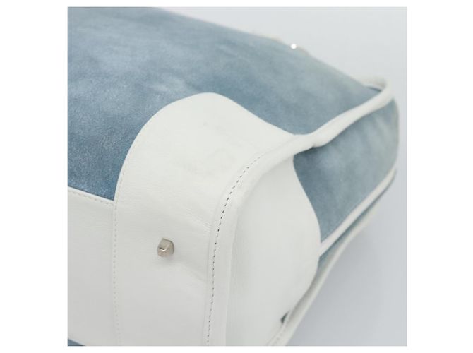 LOEWE Amazona 30 Hand Bag Suede Light Blue Silver - vista 9