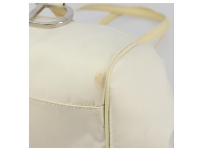 Christian Dior Hand Bag Nylon White Silver - vista 10