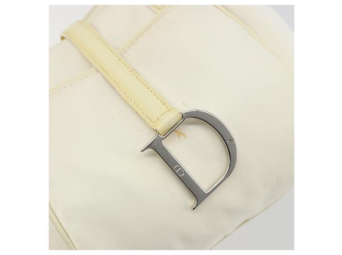 Christian Dior Hand Bag Nylon White Silver - vista 14