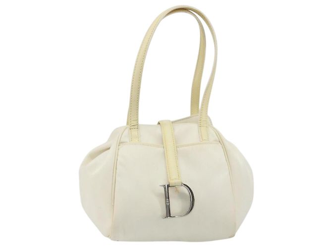 Christian Dior Hand Bag Nylon White Silver - vista 2