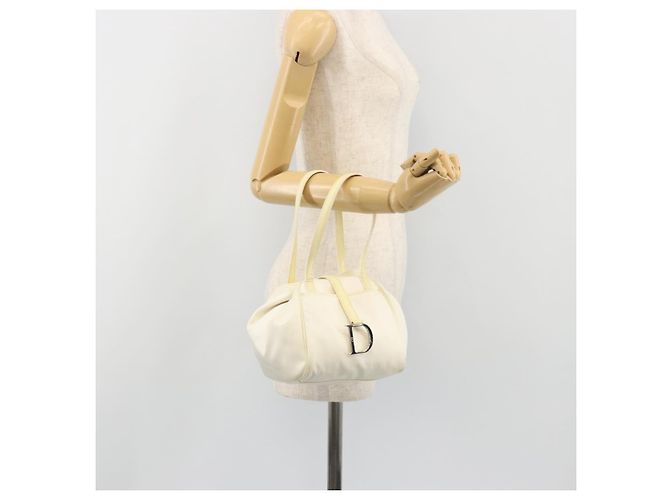 Christian Dior Hand Bag Nylon White Silver - vista 25
