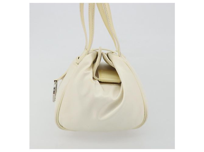 Christian Dior Hand Bag Nylon White Silver - vista 4