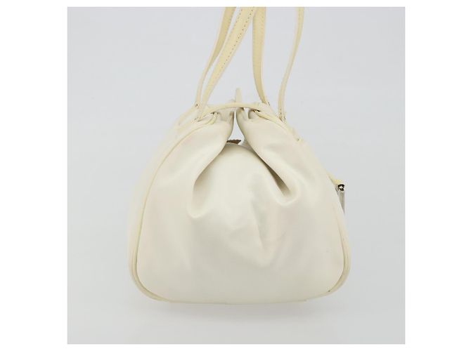 Christian Dior Hand Bag Nylon White Silver - vista 5