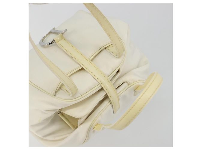 Christian Dior Hand Bag Nylon White Silver - vista 6