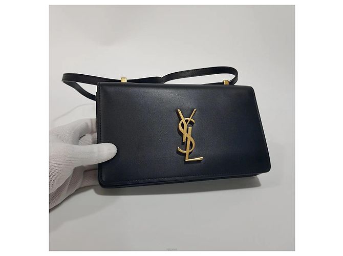 Saint Laurent Borsa a tracolla con patta Monogram Nero - vista 2