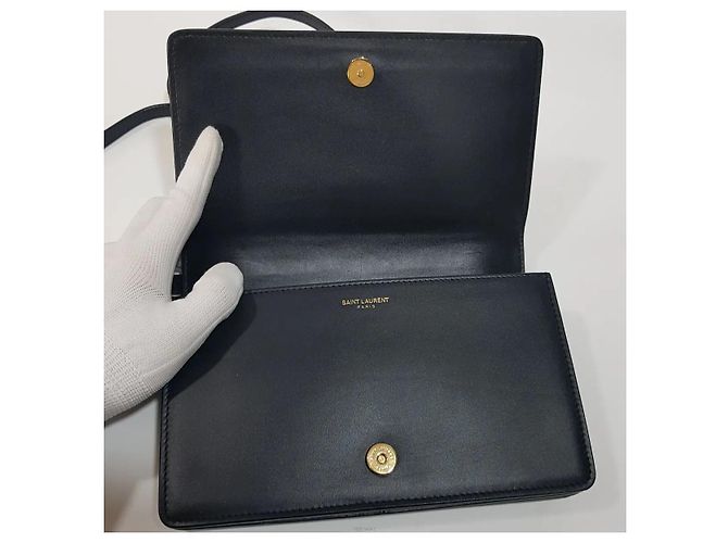 Saint Laurent Borsa a tracolla con patta Monogram Nero - vista 7