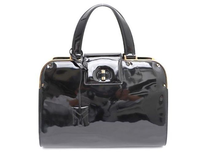 Saint Laurent Borsa Tote Uptown Large in vernice Nero - vista 10