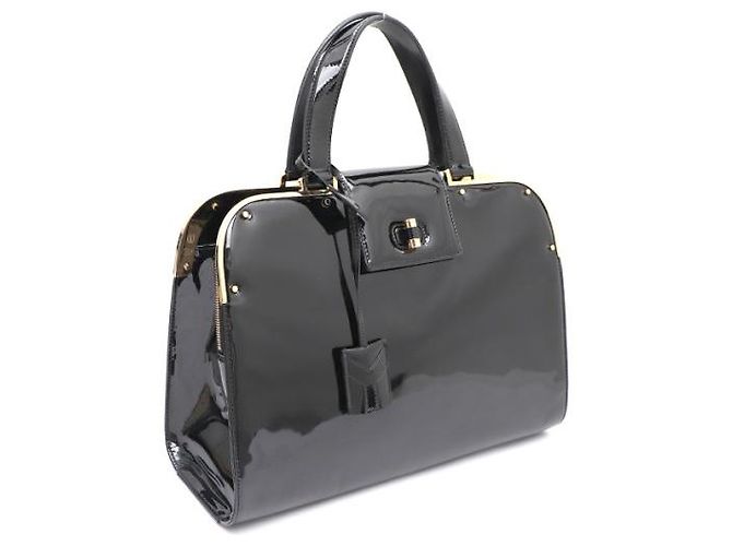Saint Laurent Borsa Tote Uptown Large in vernice Nero - vista 11