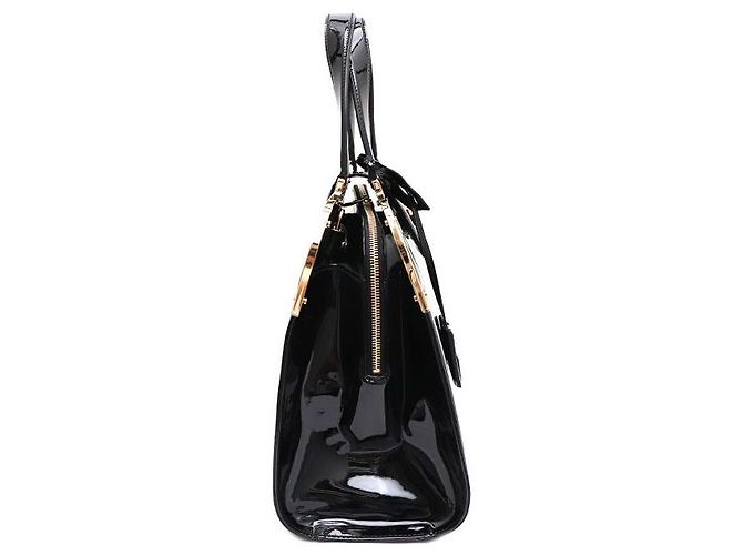 Saint Laurent Borsa Tote Uptown Large in vernice Nero - vista 3