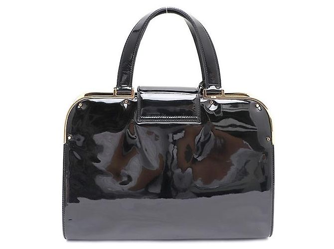 Saint Laurent Borsa Tote Uptown Large in vernice Nero - vista 4