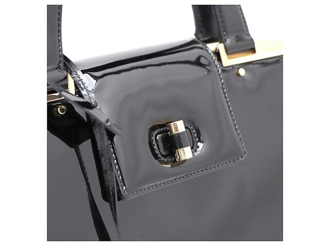 Saint Laurent Borsa Tote Uptown Large in vernice Nero - vista 6