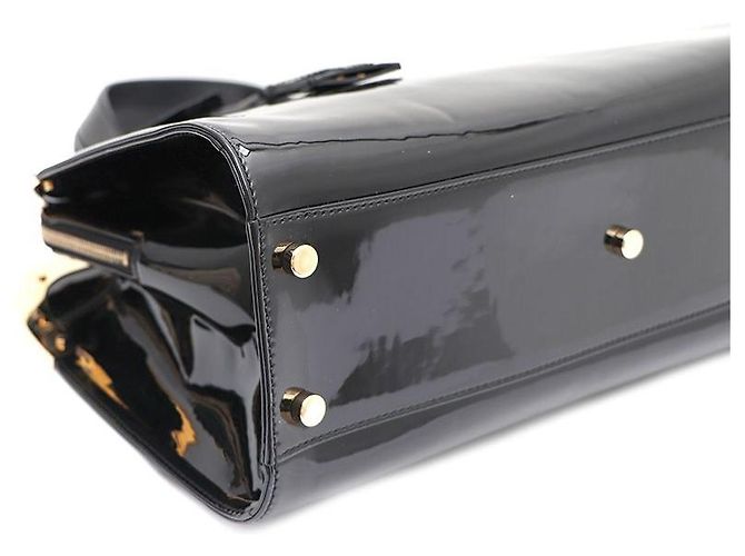Saint Laurent Borsa Tote Uptown Large in vernice Nero - vista 7