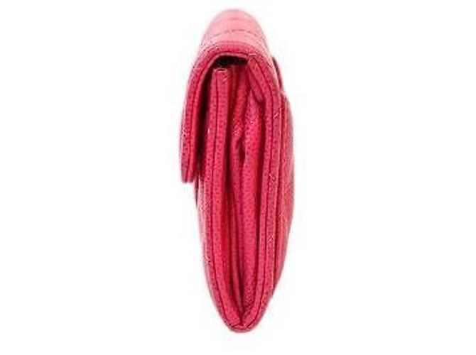 Chanel Tarjetero de piel caviar rosa - vista 2