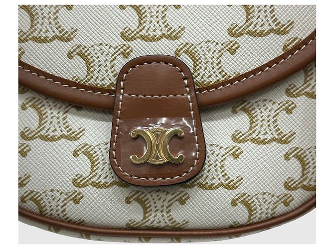 Triomphe Céline Mini Vasenka Handtas Weiß Leder - Ansicht 10