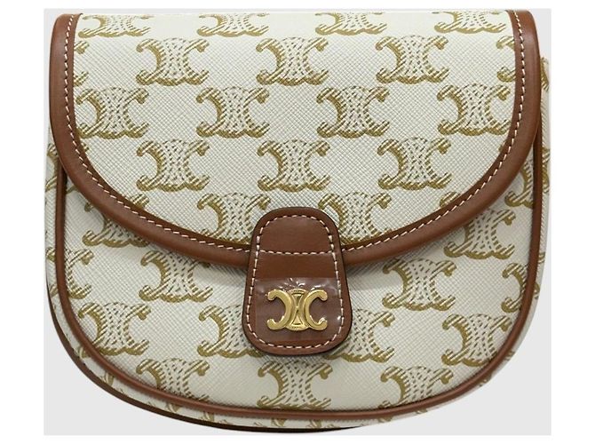 Triomphe Céline Mini Vasenka Handtas Weiß Leder - Ansicht 2