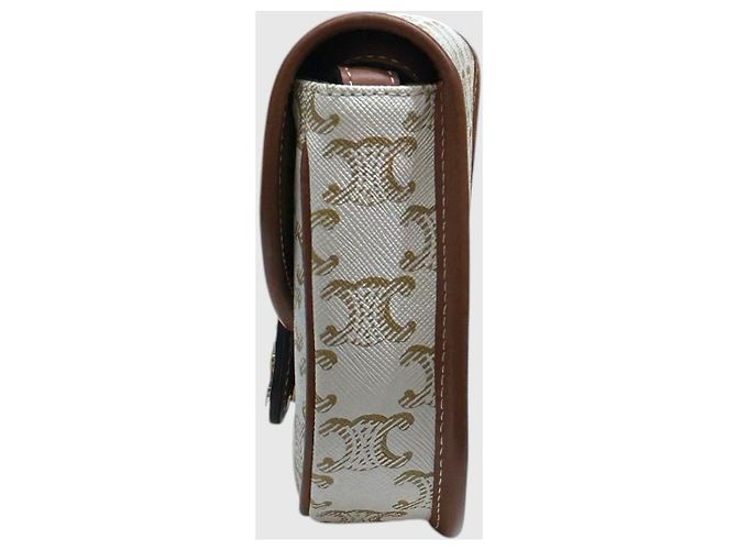 Triomphe Céline Mini Vasenka Handtas Weiß Leder - Ansicht 4