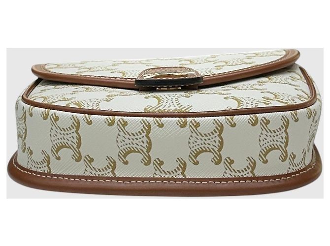 Triomphe Céline Mini Vasenka Handtas Weiß Leder - Ansicht 8