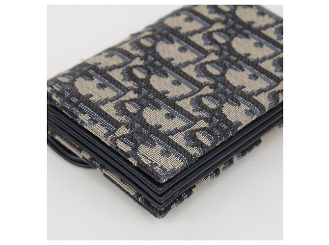 Dior Tarjetero acordeón Saddle en jacquard Oblique Azul - vista 10