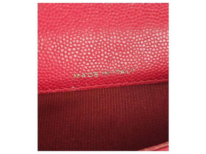 Chanel Tarjetero de piel de caviar roja Rosa - vista 11