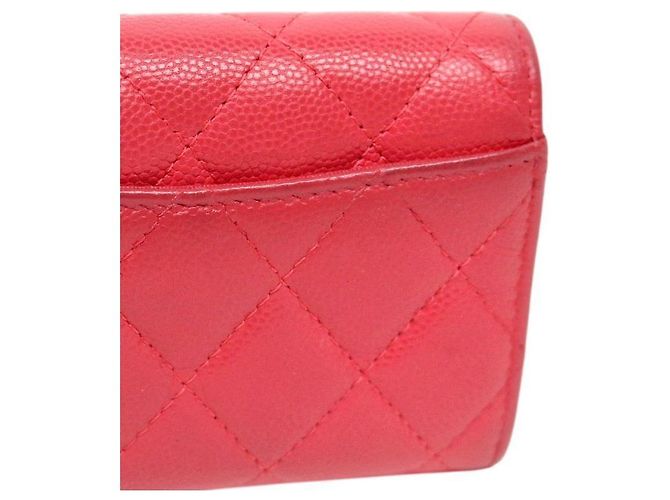 Chanel Tarjetero de piel de caviar roja Rosa - vista 9