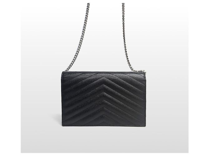 Saint Laurent Picca borsa crossbody WOC in pelle nera a busta Nero - vista 12