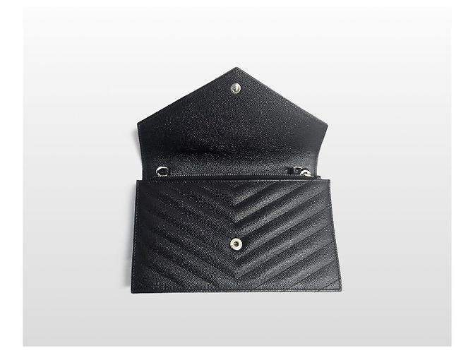 Saint Laurent Picca borsa crossbody WOC in pelle nera a busta Nero - vista 7