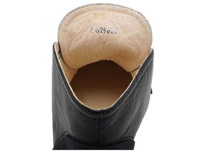 Chanel Sneakers espadrillas mid-top da donna in pelle nera Nero - vista 10