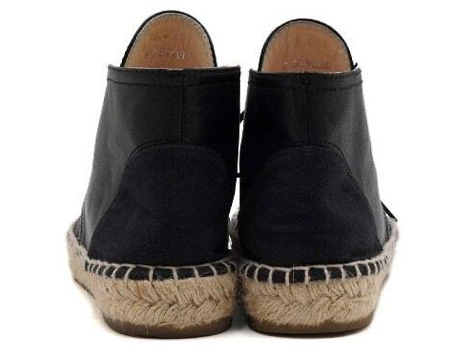 Chanel Sneakers espadrillas mid-top da donna in pelle nera Nero - vista 5