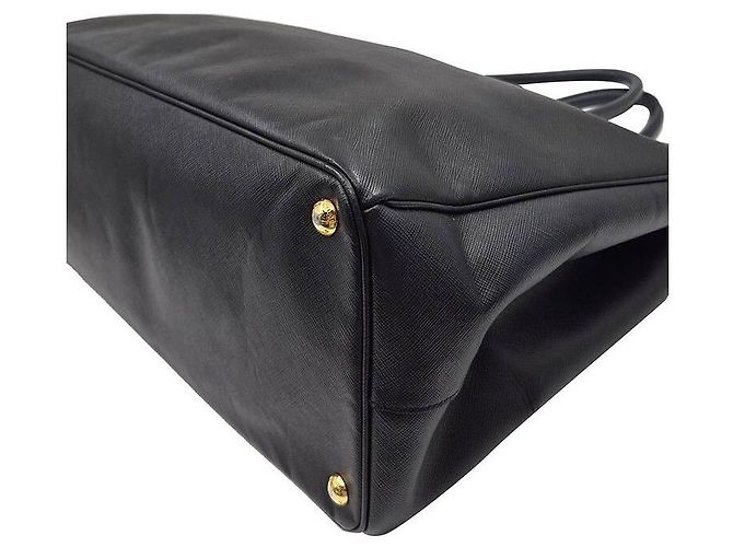 Borsa Tote Prada in pelle Saffiano nera Nero - vista 6