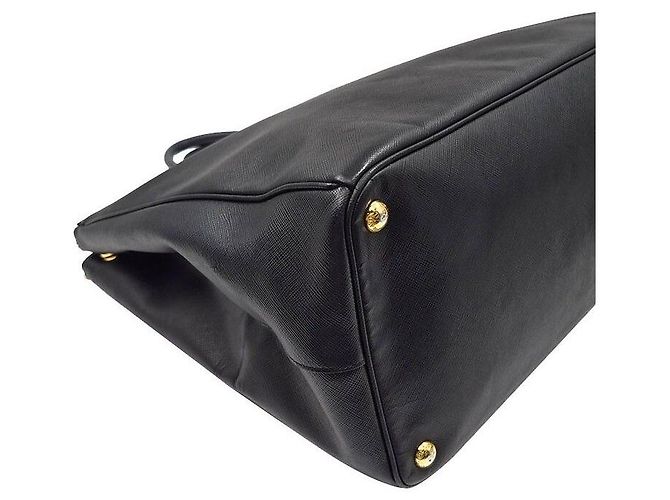 Borsa Tote Prada in pelle Saffiano nera Nero - vista 7
