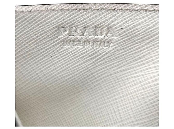 Prada Tarjetero de cuero Saffiano blanco - vista 12