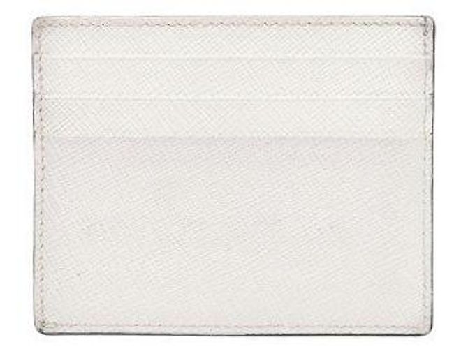 Prada Tarjetero de cuero Saffiano blanco - vista 3