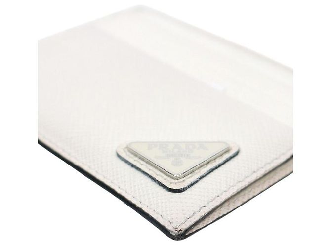 Prada Tarjetero de cuero Saffiano blanco - vista 5