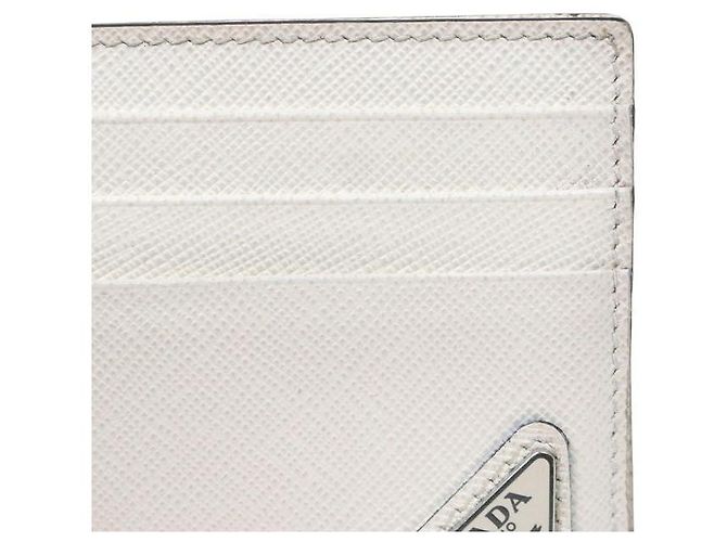 Prada Tarjetero de cuero Saffiano blanco - vista 6